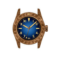 41mm 30ATM Carved CuSn8 bronze watch case